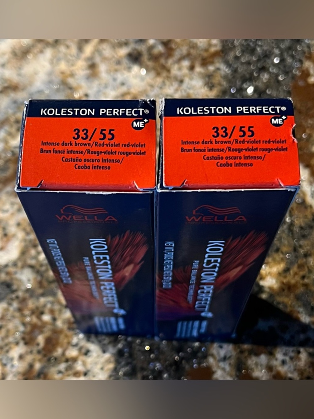 Lot of 2 NEW Wella Koleston Perfect Me + 33/55 Intense Dark Brown / Red - Violet